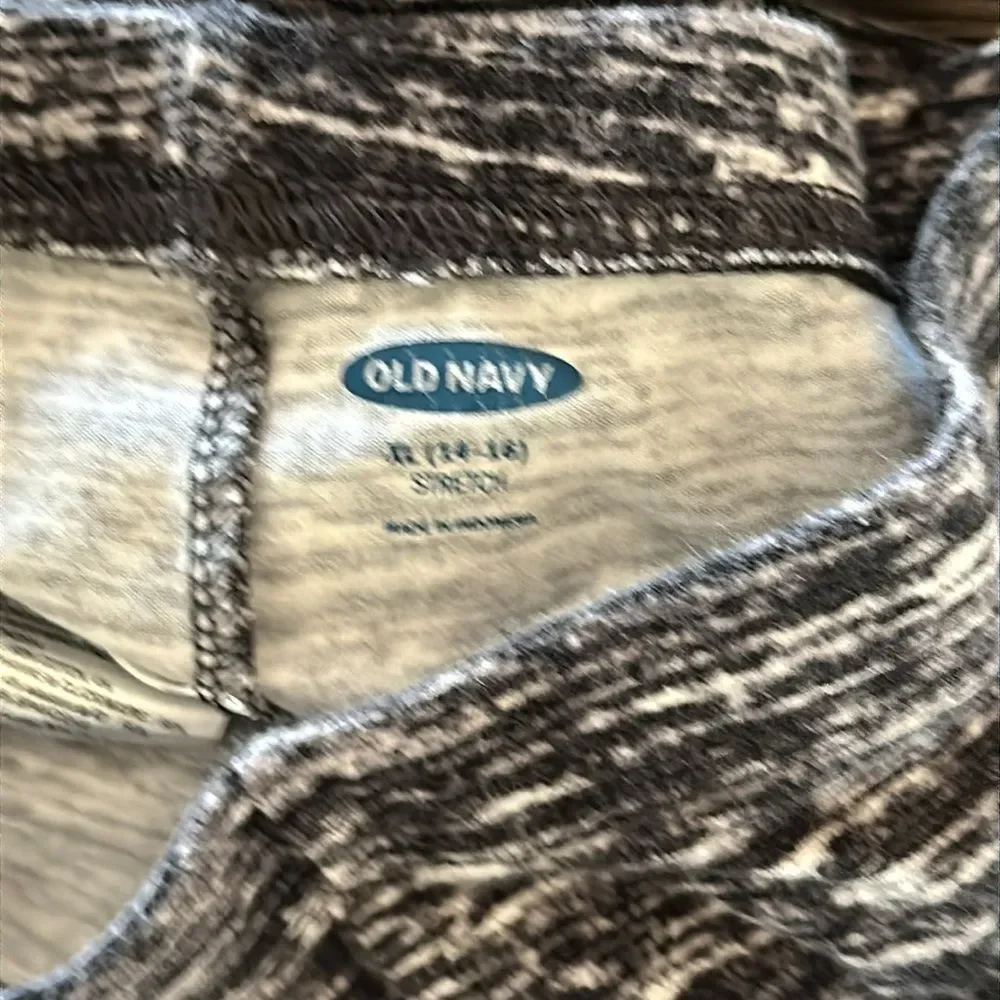 Old Navy Girls Leggings Size 14-16 XL Black White Variegated Pattern Pants